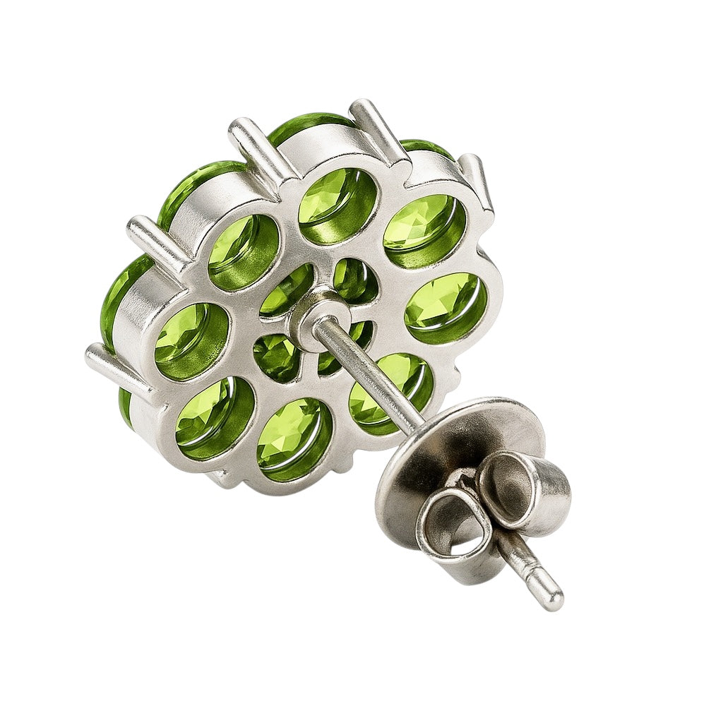 5.25ctw Natural Mint Green Peridot Stud Earrings - Hanna Boya