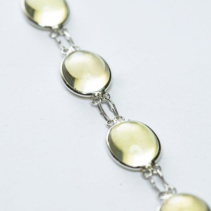 Natural Untreated Cabochon Citrine Tennis Bracelet