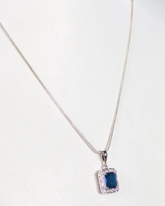 2.5ct Cushion Natural Blue Sapphire Pendant