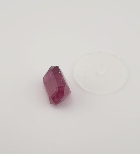 8.38ct Emerald Cut Deep Red Rubellite Tourmaline