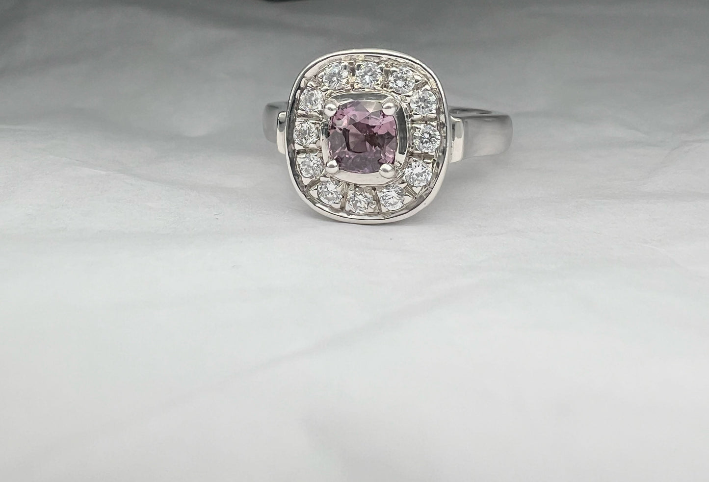 1ct Cushion Pink Sapphire Ring