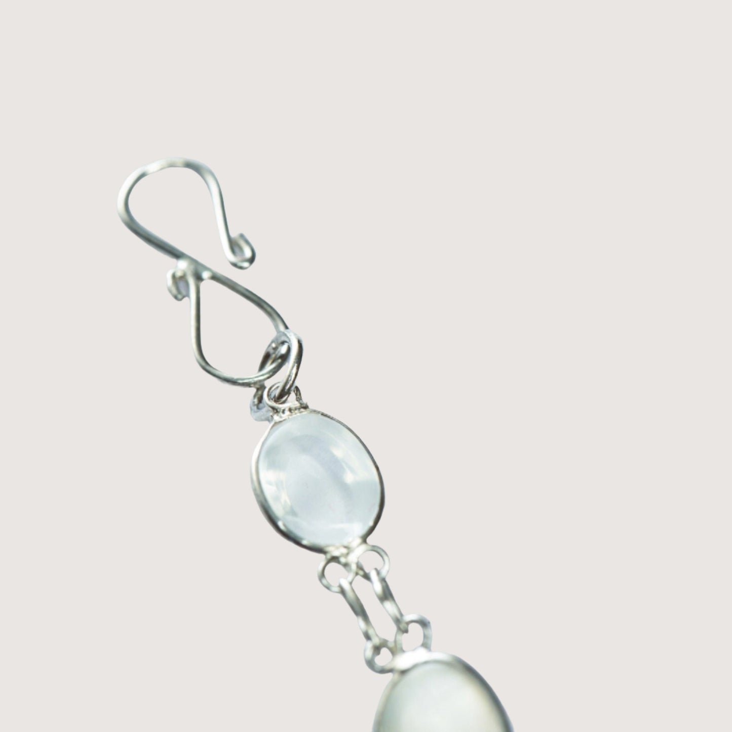 Moonstone Cabochon Tennis Bracelet  Platinum Silver