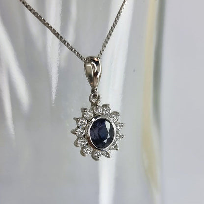 1.5ct Oval Natural Blue Sapphire Pendant