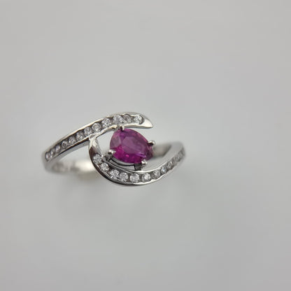 1.5ct Pear Cut Natural Pink Sapphire Ring