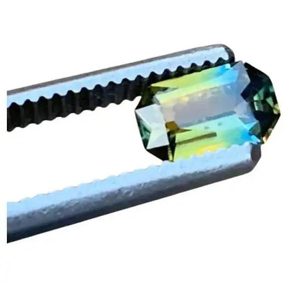 1.8ct Princess Cut Natural Yellow Blue Parti Sapphire Gemstone - LOUPE CLEAN