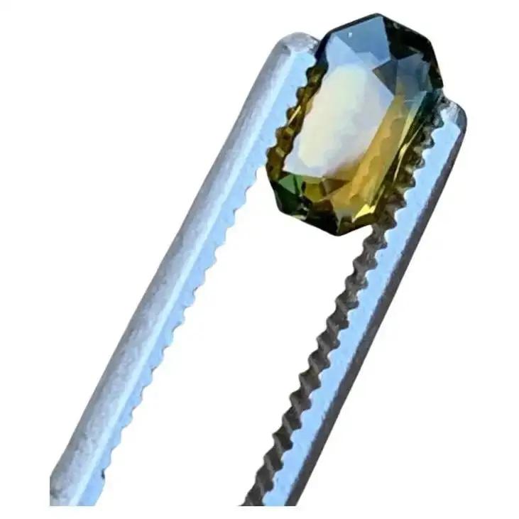 1.8ct Princess Cut Natural Yellow Blue Parti Sapphire Gemstone - LOUPE CLEAN