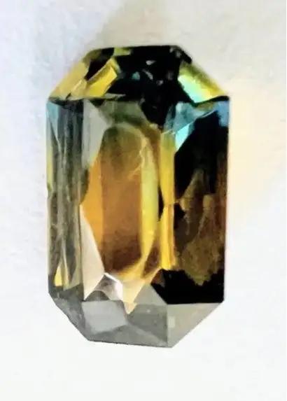 1.8ct Princess Cut Natural Yellow Blue Parti Sapphire Gemstone - LOUPE CLEAN