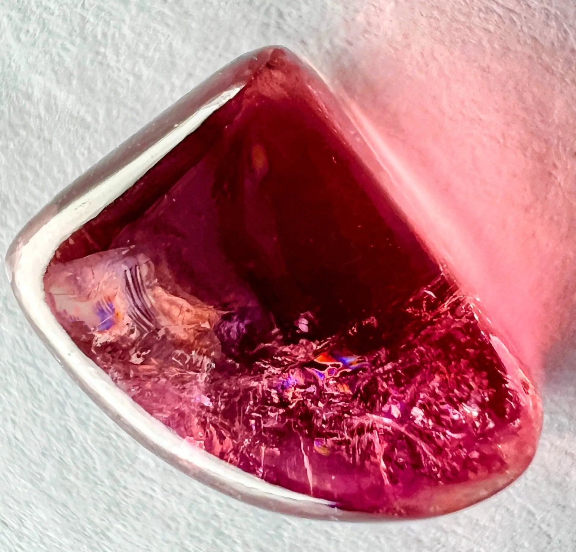 14.7ct Cabochon Cut Vibrant Red Rubellite Loose Gemstone