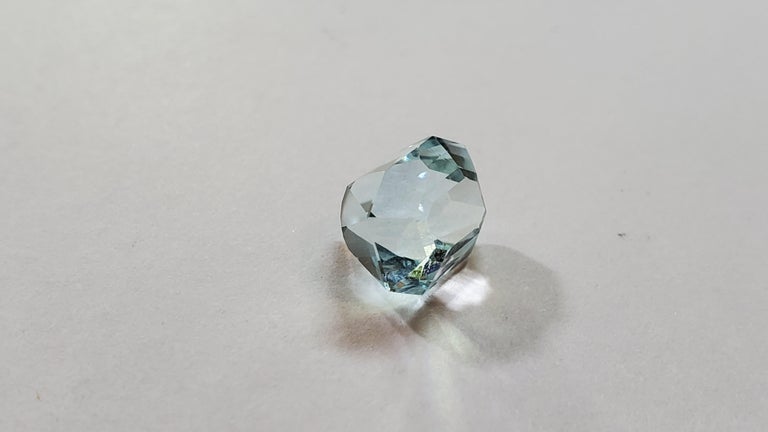 GIA Certified 6.25ct Octagonal Blue Aquamarine Gemstone