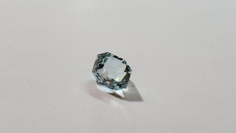 GIA Certified 6.25ct Octagonal Blue Aquamarine Gemstone