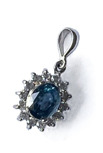 2ct Oval Natural Blue Sapphire Pendant