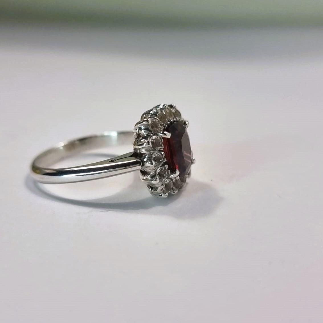 3ct Rectangle Red Garnet Cocktail Ring