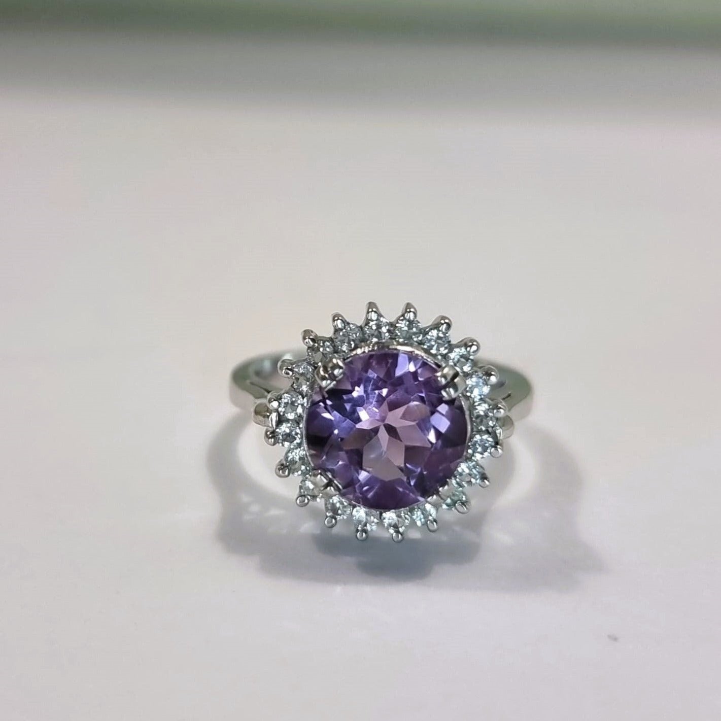 2.50ct Round Cut Purple Amethyst Statement Ring