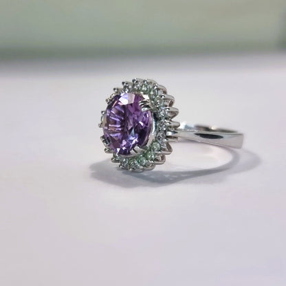 2.50ct Round Cut Purple Amethyst Statement Ring