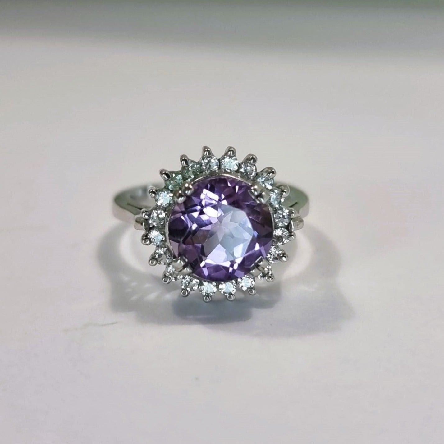 2.50ct Round Cut Purple Amethyst Statement Ring