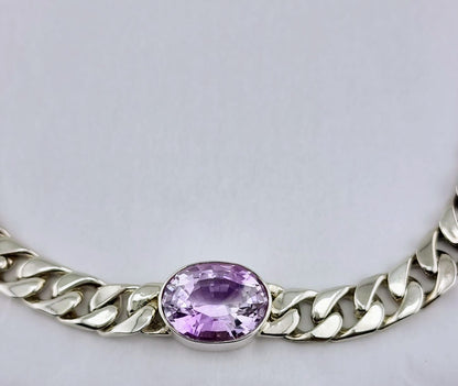 Amethyst Chain Link Necklace