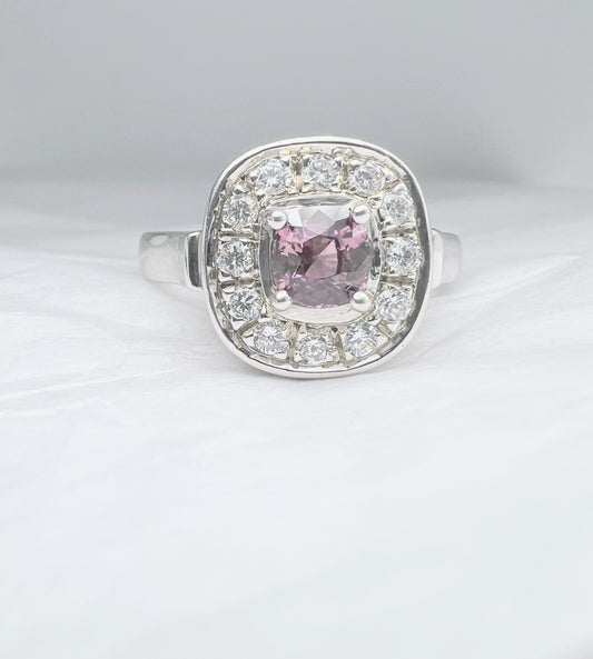 1ct Cushion Pink Sapphire Ring