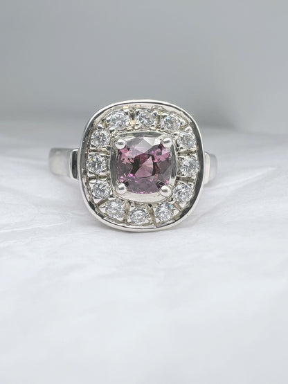 1ct Cushion Pink Sapphire Ring