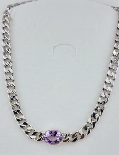 Amethyst Chain Link Necklace