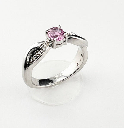 1ct Natural Oval Pink Sapphire Ring