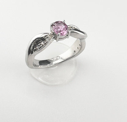 1ct Natural Oval Pink Sapphire Ring