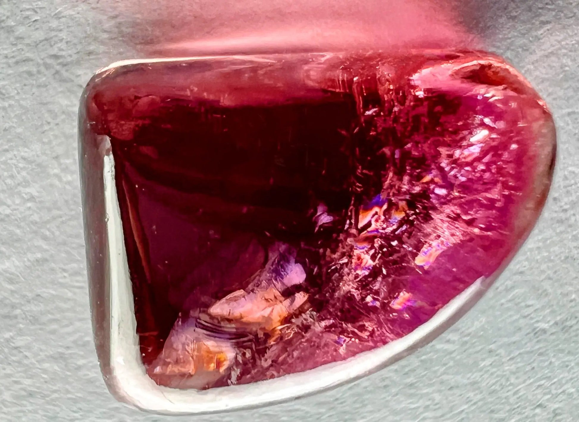 14.7ct Cabochon Cut Vibrant Red Rubellite Loose Gemstone