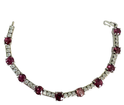7.5ctw Natural Pink Tourmaline Tennis Bracelet - Hanna Boya