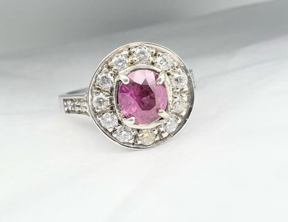 1ct Cushion Pink Sapphire Ring