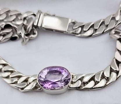 Amethyst Chain Link Necklace