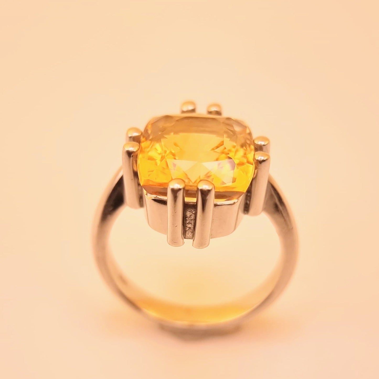 11ct Cushion Cut Natural No Heat Citrine Ring