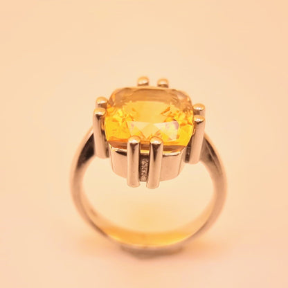 11ct Cushion Cut Natural No Heat Citrine Ring