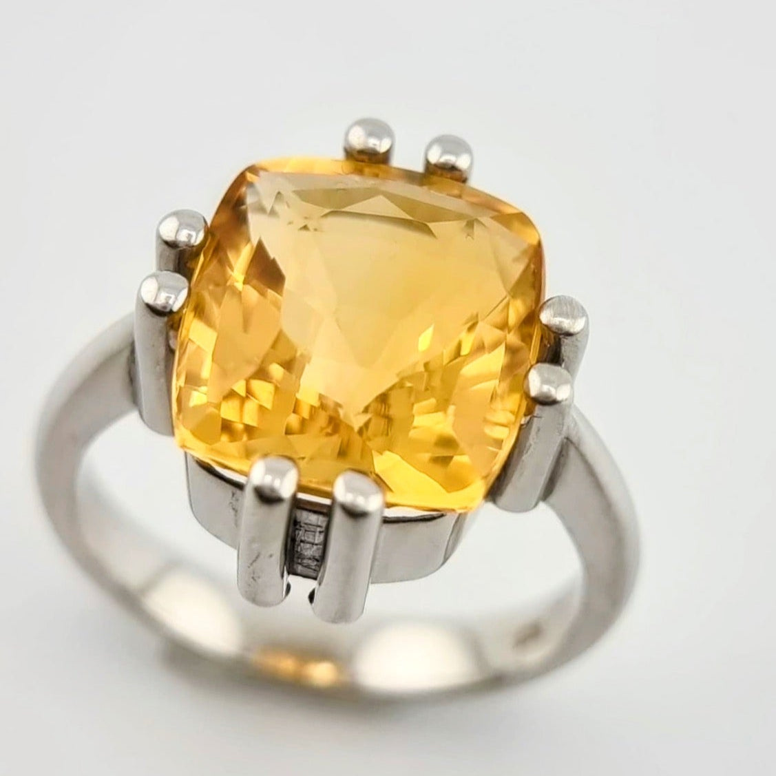 11ct Cushion Cut Natural No Heat Citrine Ring