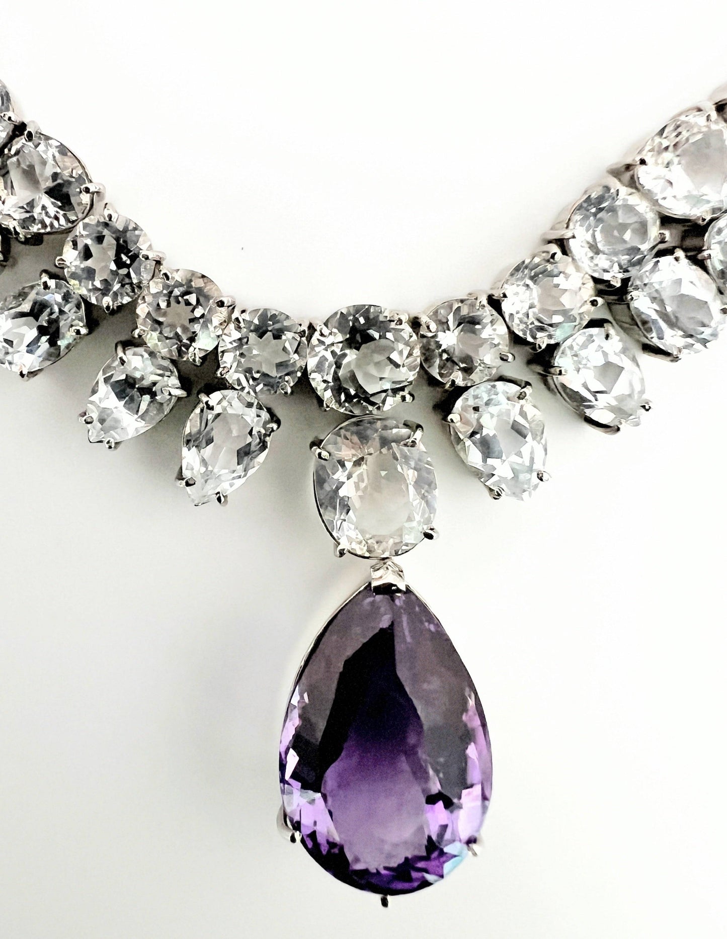 10ct Pear Cut Amethyst and Topaz Necklace