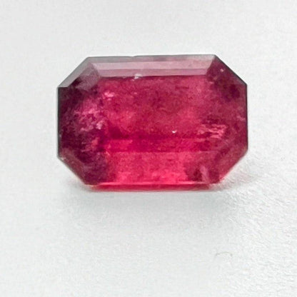 8.38ct Emerald Cut Deep Red Rubellite Tourmaline Gemstone