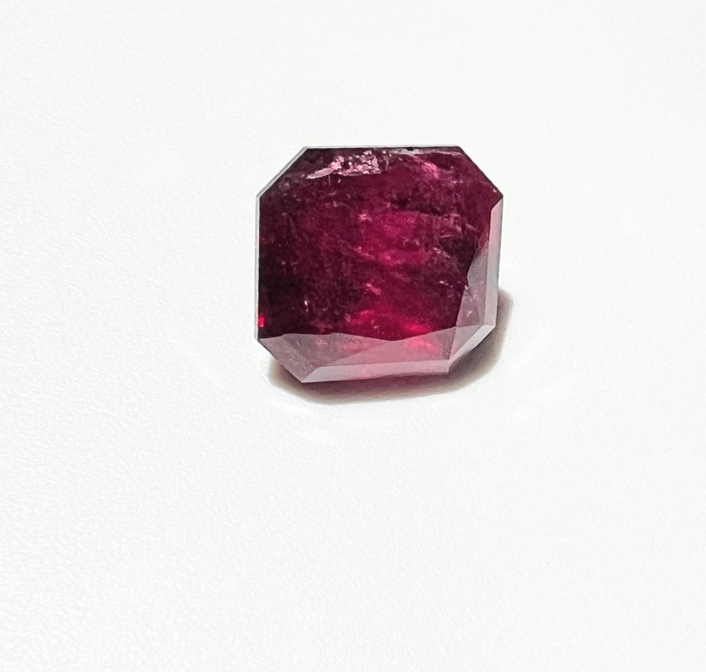 8.85ct Square Deep Red Rubellite Tourmaline