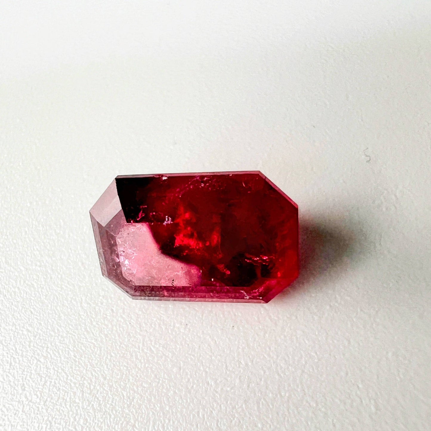 8.38ct Emerald Cut Deep Red Rubellite Tourmaline Gemstone