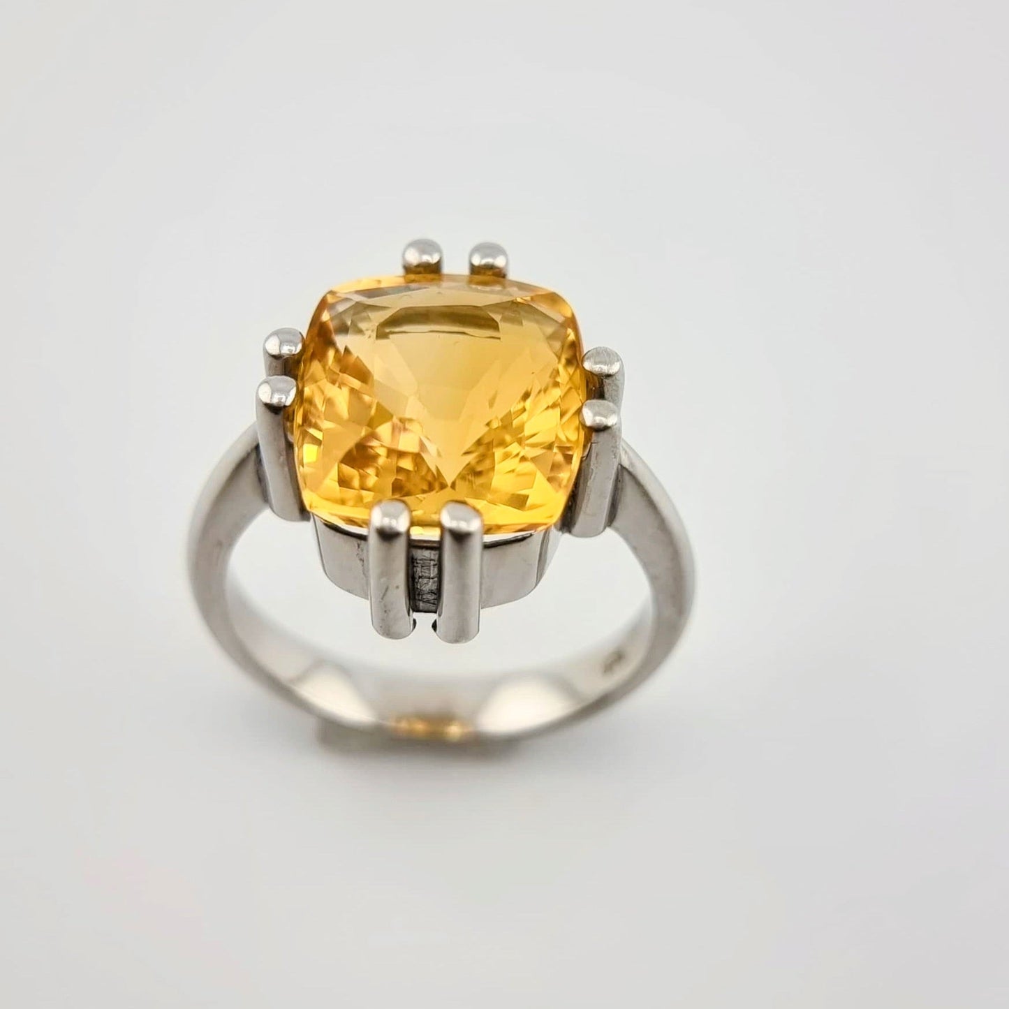 11ct Cushion Cut Natural No Heat Citrine Ring