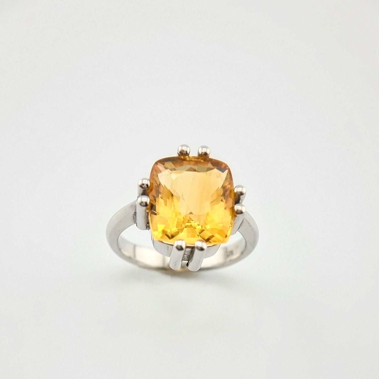 11ct Cushion Cut Natural No Heat Citrine Ring