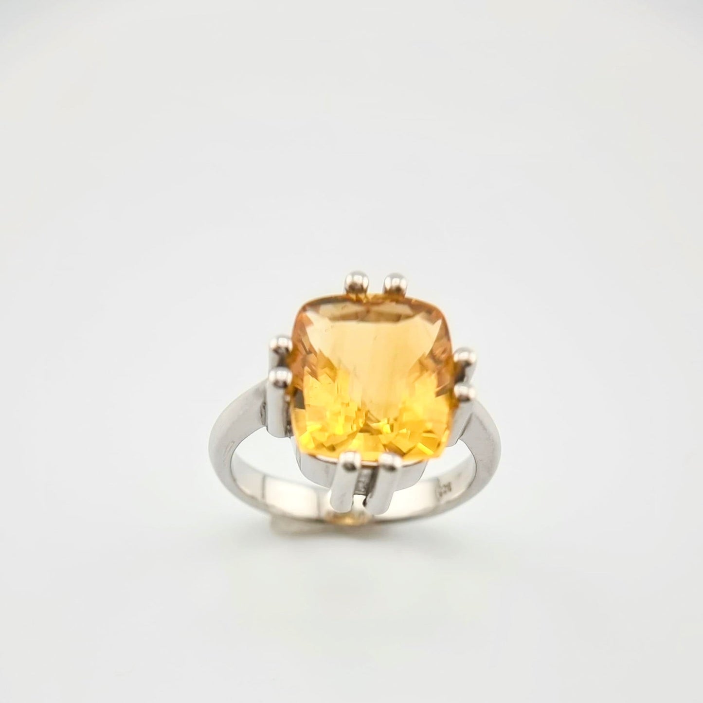 11ct Cushion Cut Natural No Heat Citrine Ring