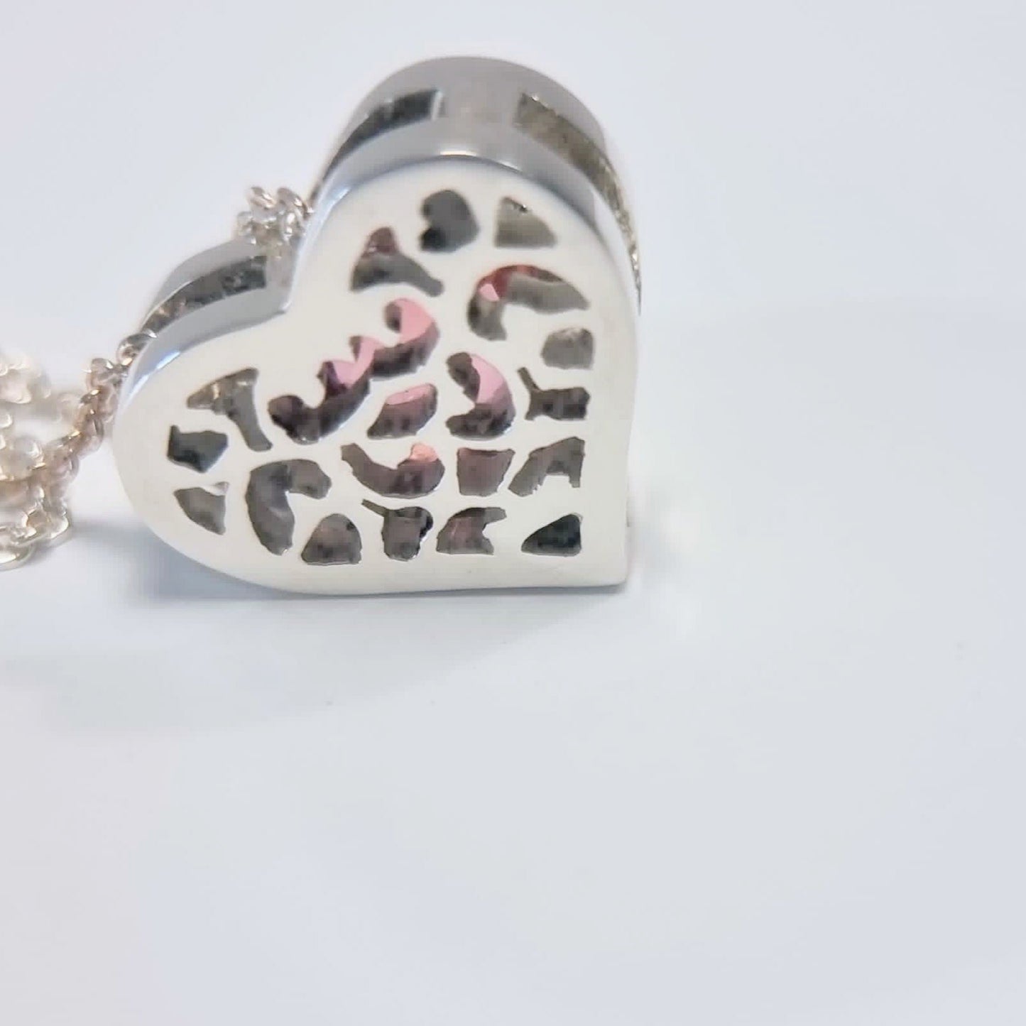 Natural Pink Tourmaline Heart Necklace