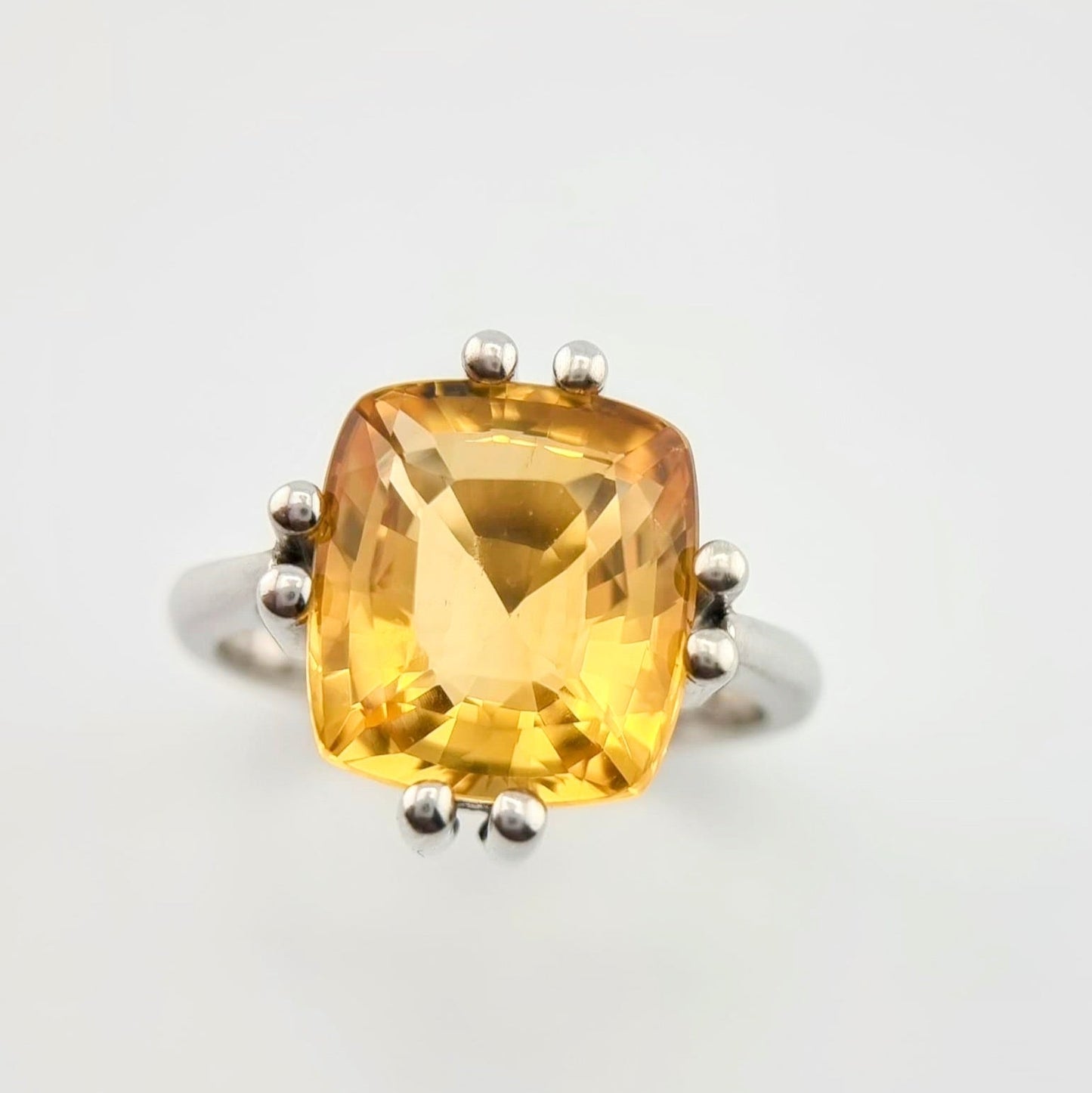 11ct Cushion Cut Natural No Heat Citrine Ring