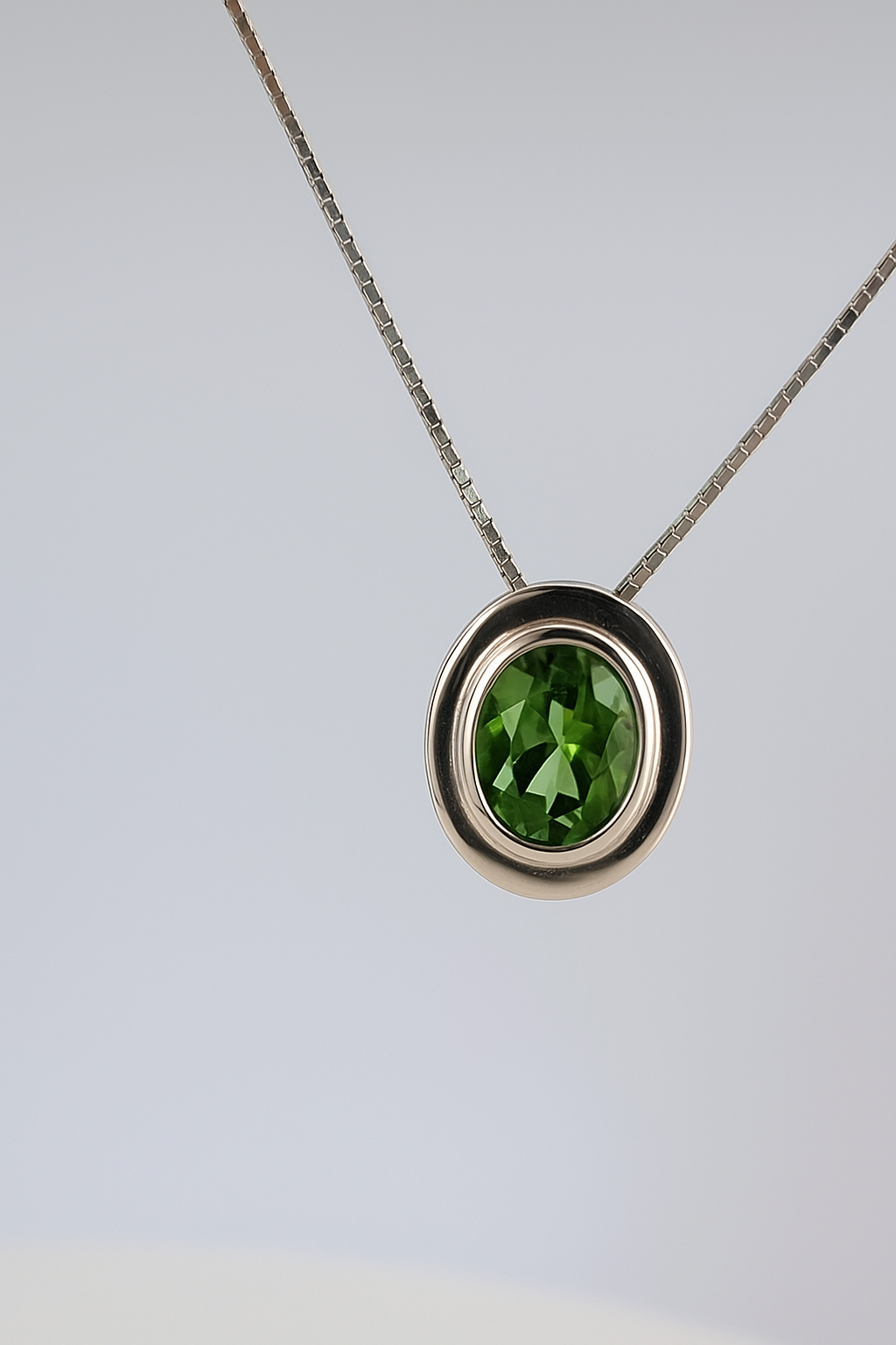 Oval Cut Natural Rare Yellow-Green Citrine Necklace Pendant