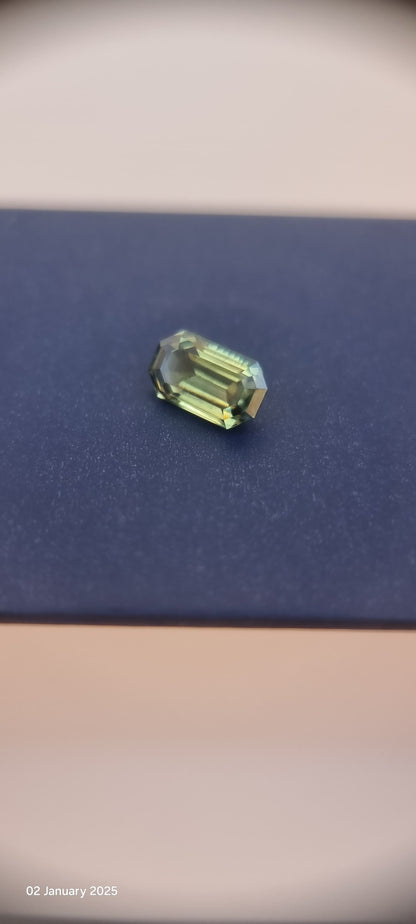 1.8ct Emerald Cut Teal Blue Sapphire Gemstone