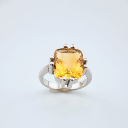 11ct Cushion Cut Natural No Heat Citrine Ring