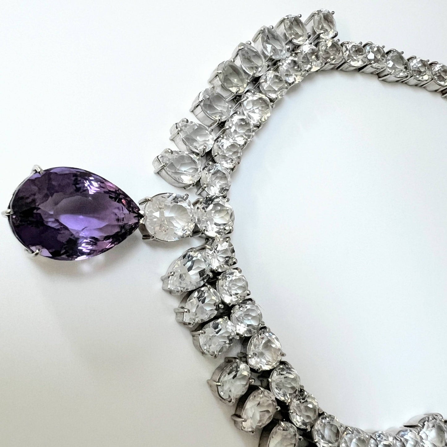 10ct Pear Cut Amethyst and Topaz Necklace