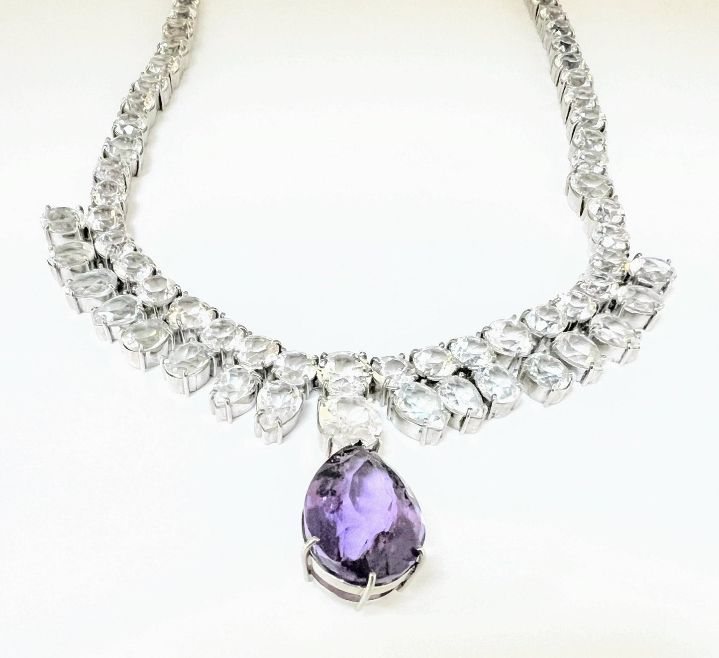 10ct Pear Cut Amethyst and Topaz Necklace