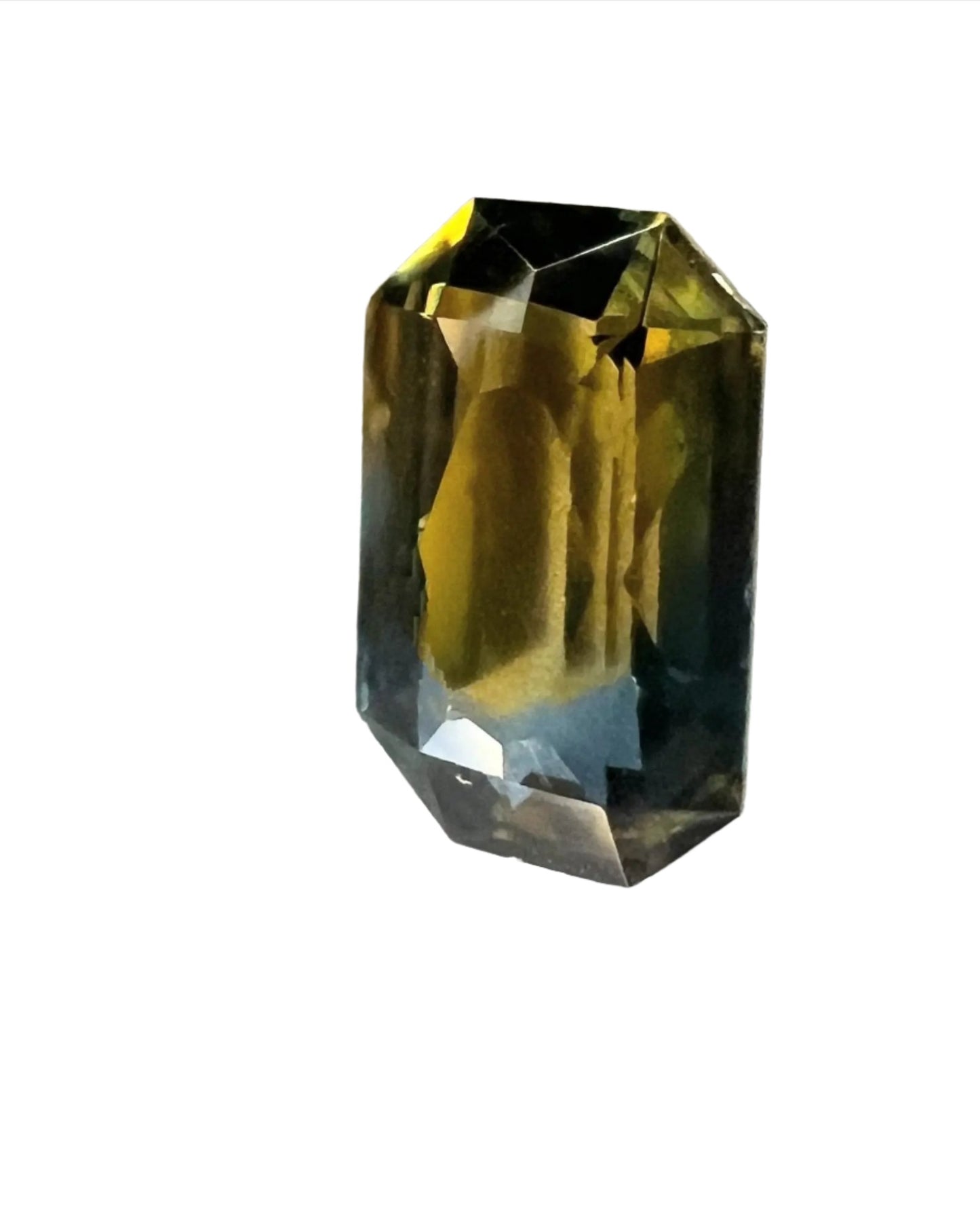 1.80ct Princess Cut Natural Unheated Bicolor Parti Sapphire Gemstone