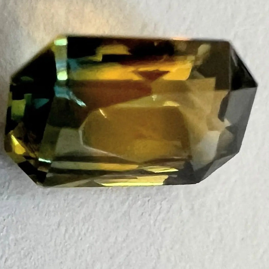 1.80ct Princess Cut Natural Unheated Bicolor Parti Sapphire Gemstone