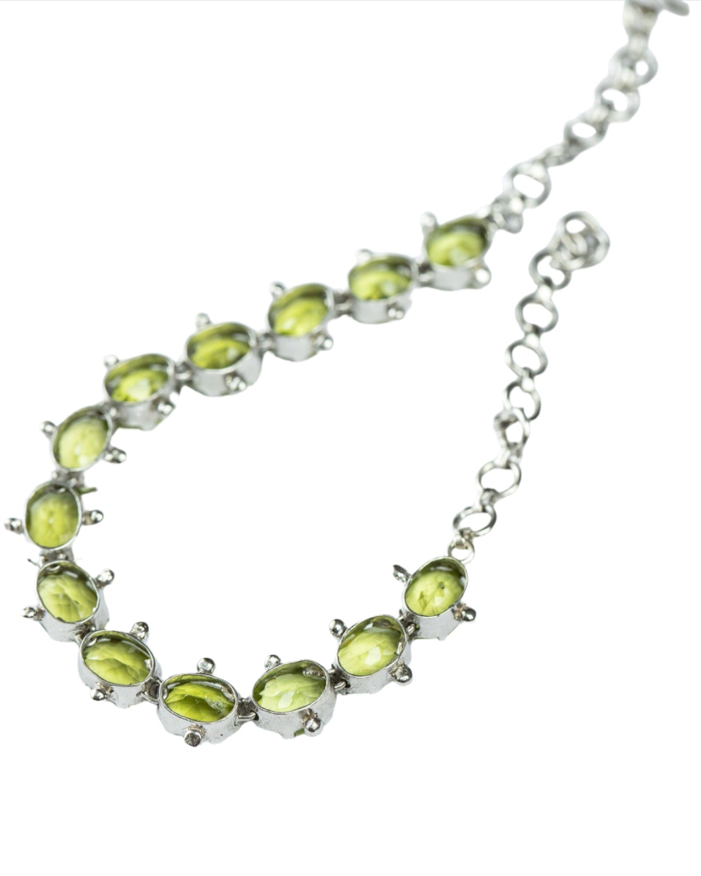 13ctw Natural Oval Mint Green Peridot Tennis Bracelet