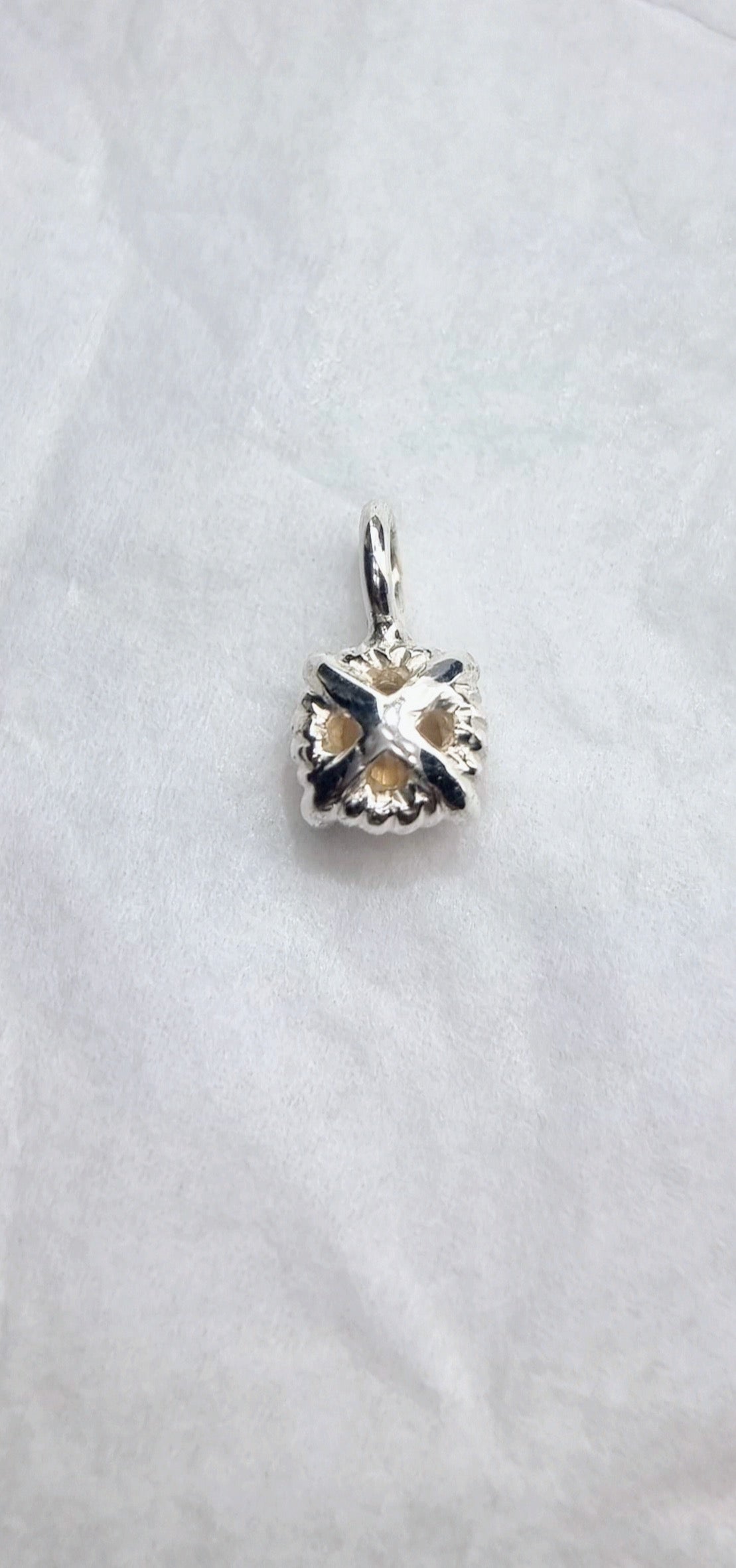 6mm Round Citrine Twist Dainty Pendant in Sterling Silver with Italian Chain